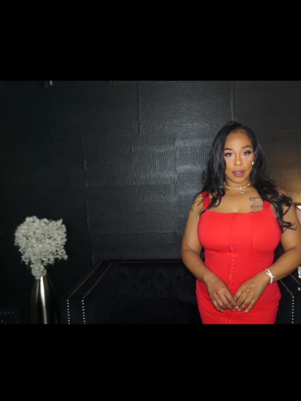 Red Sleeveless Button-Front Bodycon Dress